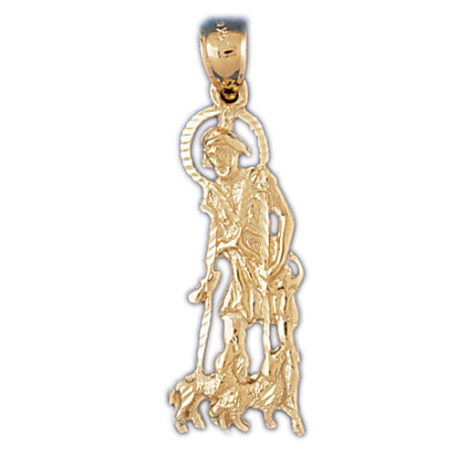 14K GOLD RELIGIOUS CHARM - ST. LAZARUS #8824