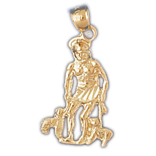 14K GOLD RELIGIOUS CHARM - ST. LAZARUS #8825