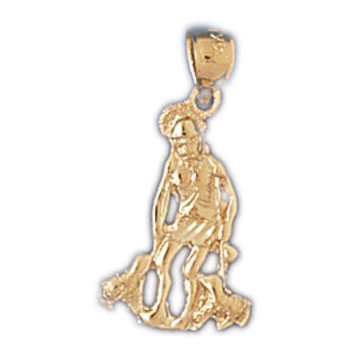 14K GOLD RELIGIOUS CHARM - ST. LAZARUS #8826