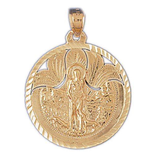 14K GOLD RELIGIOUS CHARM - ST. LAZARUS #8827