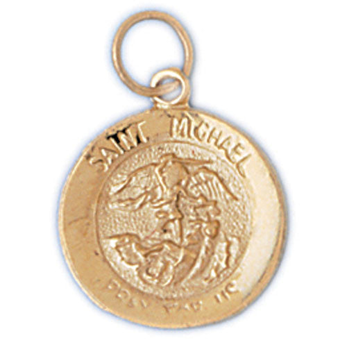 14K GOLD RELIGIOUS CHARM - ST. MICHAEL #8790