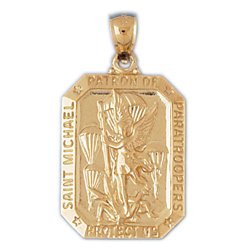 14K GOLD RELIGIOUS CHARM - ST. MICHAEL #8792