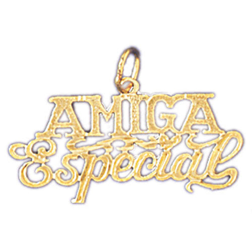 14K GOLD SAYING CHAM - AMIGA ESPECIAL #10397