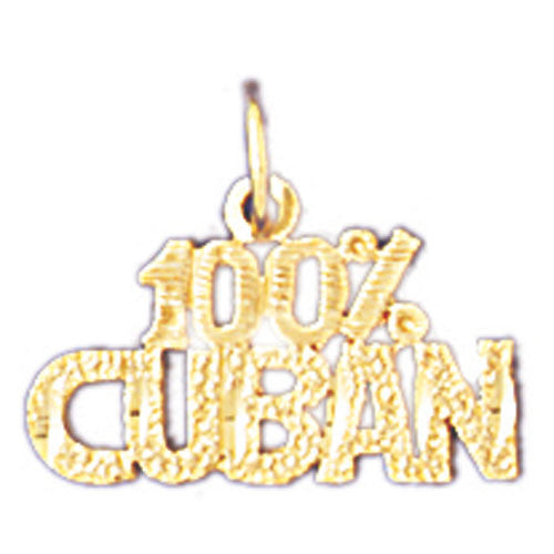 14K GOLD SAYING CHARM - 100% CUBAN #10455