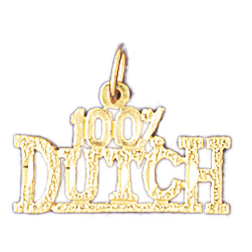 14K GOLD SAYING CHARM - 100% DUTCH #10451