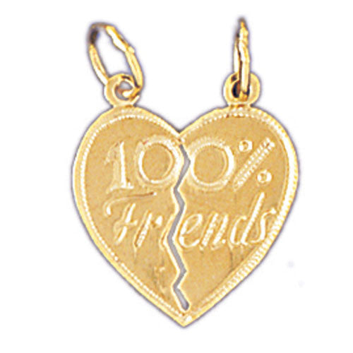 14K GOLD SAYING CHARM - 100% FRIENDS #10359