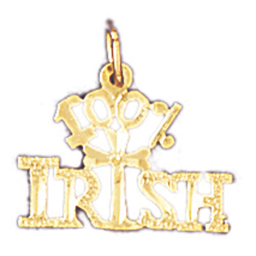 14K GOLD SAYING CHARM - 100% IRISH #10454