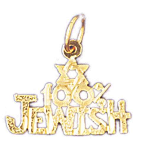 14K GOLD SAYING CHARM - 100% JEWISH #10442
