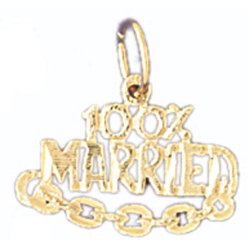14K GOLD SAYING CHARM - 100% MARRIED #10674