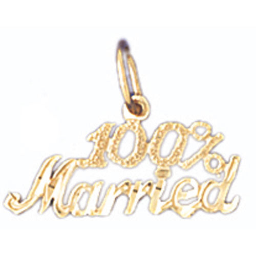 14K GOLD SAYING CHARM - 100% MARRIED #10675