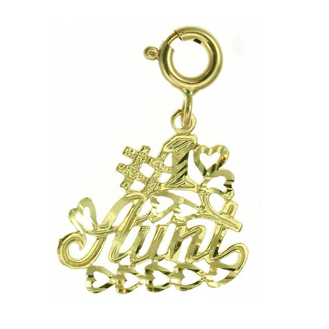 14K GOLD SAYING CHARM - #1 AUNT #9970