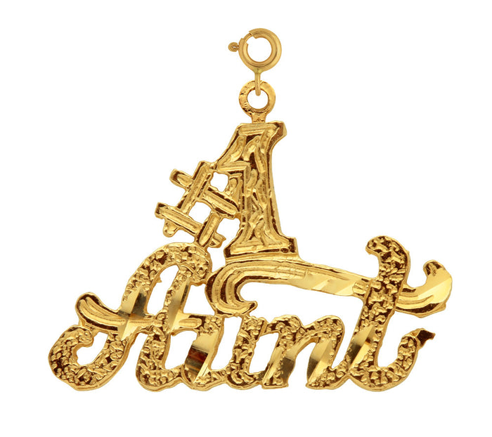 14K GOLD SAYING CHARM - #1 AUNT #9972