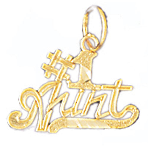 14K GOLD SAYING CHARM - #1 AUNT #9977