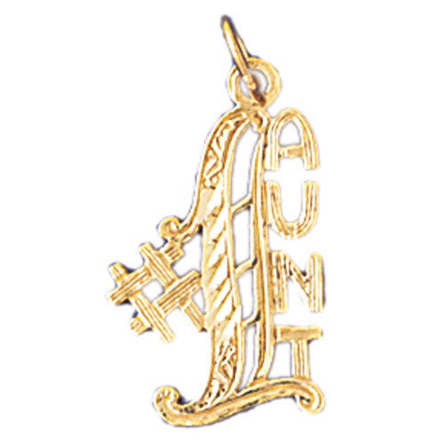 14K GOLD SAYING CHARM - #1 AUNT #9980