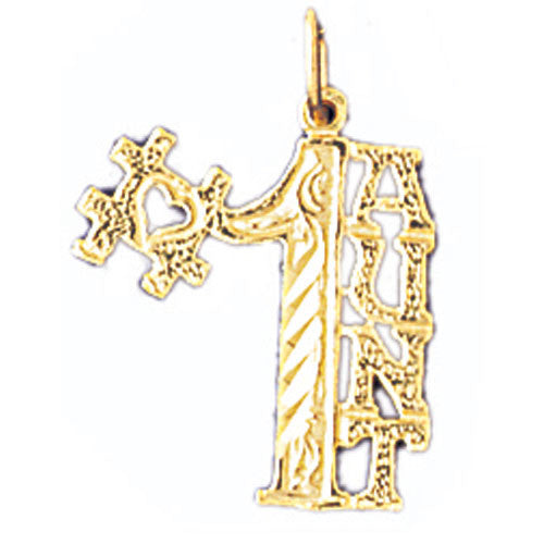 14K GOLD SAYING CHARM - #1 AUNT #9984