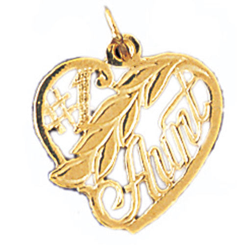 14K GOLD SAYING CHARM - #1 AUNT #9986