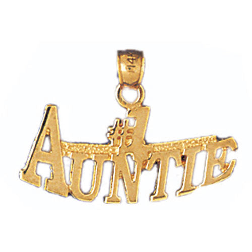 14K GOLD SAYING CHARM - #1 AUNTIE #9992