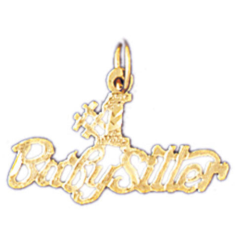 14K GOLD SAYING CHARM - #1 BABYSITTER #10490