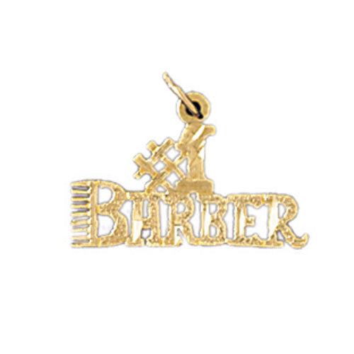 14K GOLD SAYING CHARM - #1 BARBER #10744