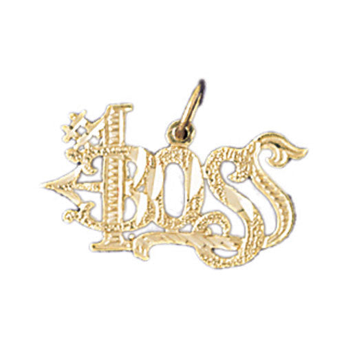 14K GOLD SAYING CHARM - #1 BOSS #10729