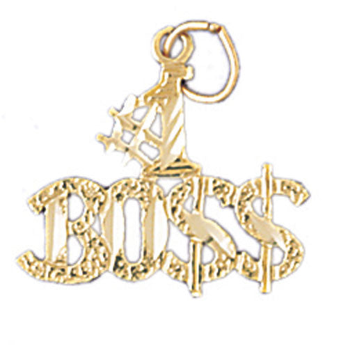 14K GOLD SAYING CHARM - #1 BOSS #10730