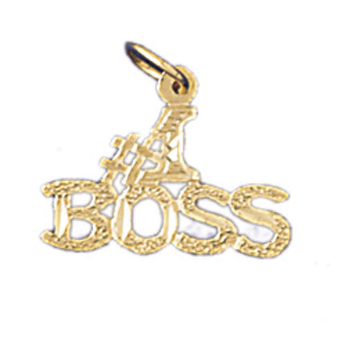 14K GOLD SAYING CHARM - #1 BOSS #10731