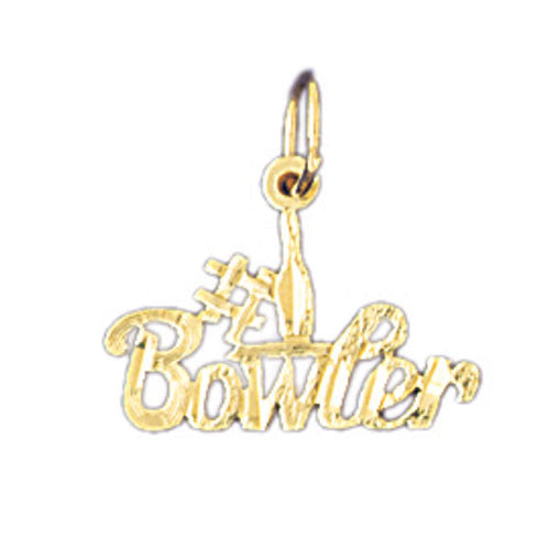 14K GOLD SAYING CHARM - #1 BOWLER #10798