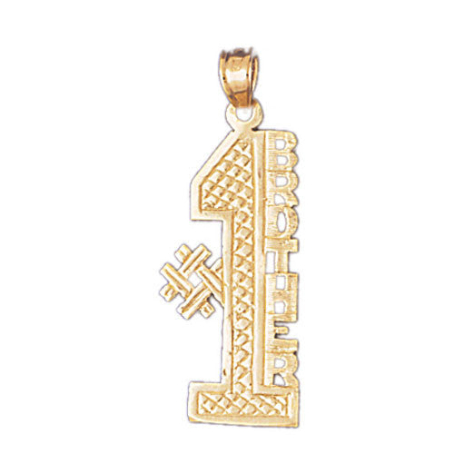 14K GOLD SAYING CHARM - #1 BROTHER #9924