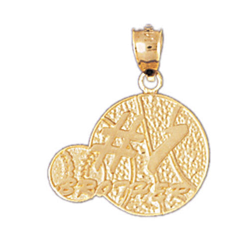14K GOLD SAYING CHARM - #1 BROTHER #9925