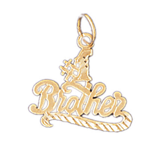 14K GOLD SAYING CHARM - #1 BROTHER #9926