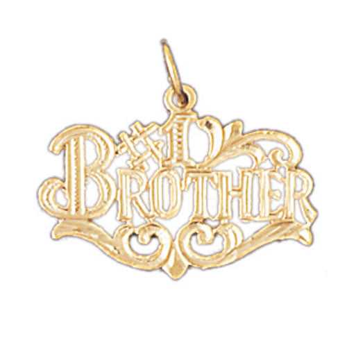14K GOLD SAYING CHARM - #1 BROTHER #9927