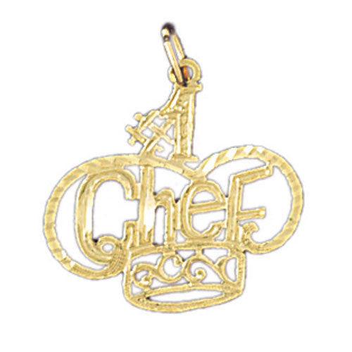 14K GOLD SAYING CHARM - #1 CHEF #10830