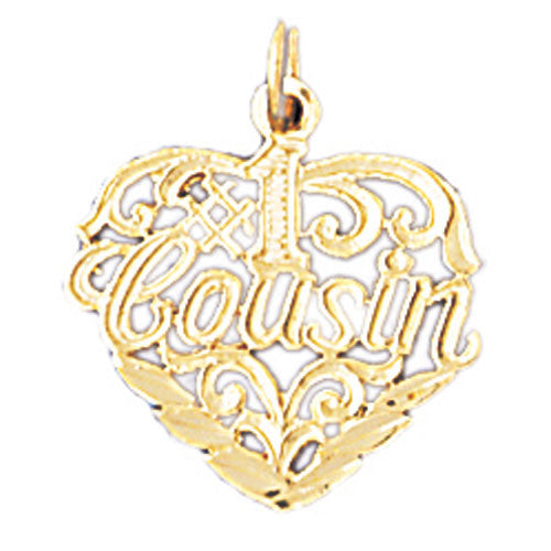 14K GOLD SAYING CHARM - #1 COUSIN #9979
