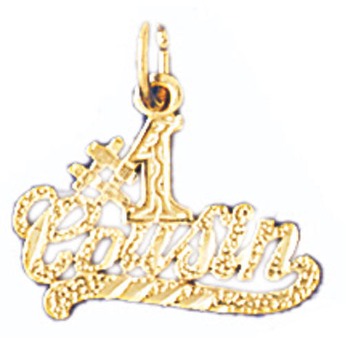 14K GOLD SAYING CHARM - #1 COUSIN #9989