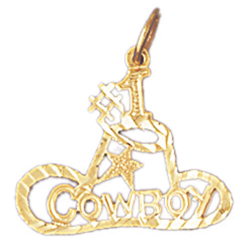 14K GOLD SAYING CHARM - #1 COWBOY #10114