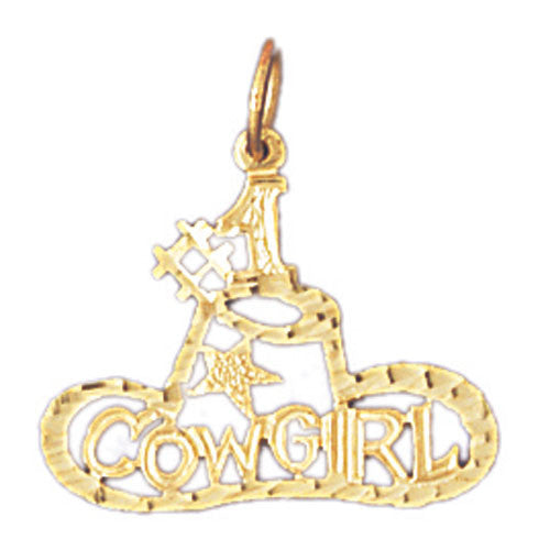 14K GOLD SAYING CHARM - #1 COWGIRL #10120