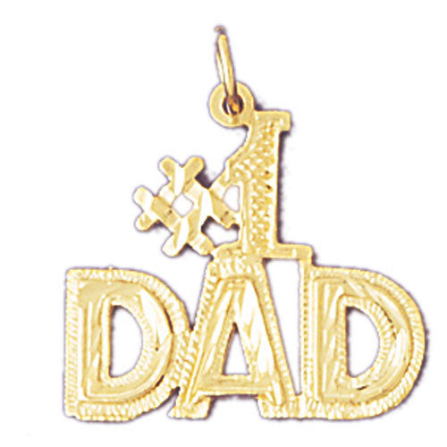14K GOLD SAYING CHARM - #1 DAD #9862