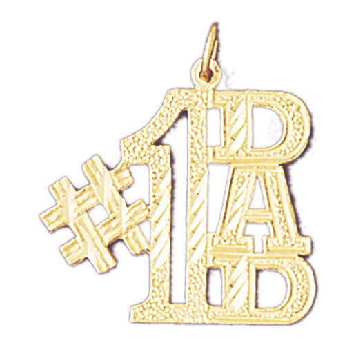 14K GOLD SAYING CHARM - #1 DAD #9866