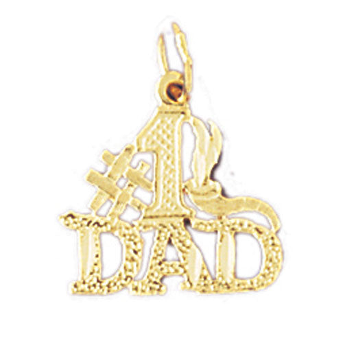 14K GOLD SAYING CHARM - #1 DAD #9874
