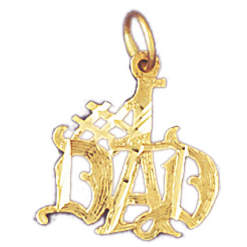 14K GOLD SAYING CHARM - #1 DAD #9884