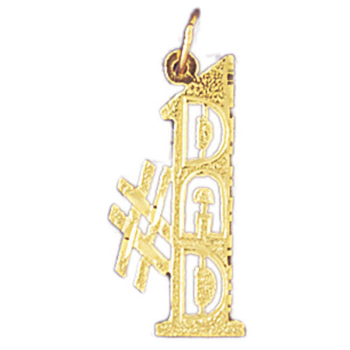 14K GOLD SAYING CHARM - #1 DAD #9888