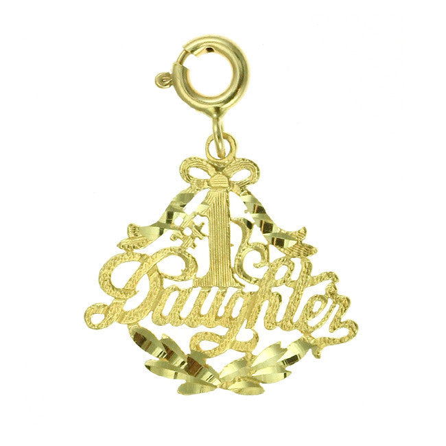 14K GOLD SAYING CHARM - #1 DAUGHTER #9906