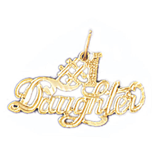 14K GOLD SAYING CHARM - #1 DAUGHTER #9917