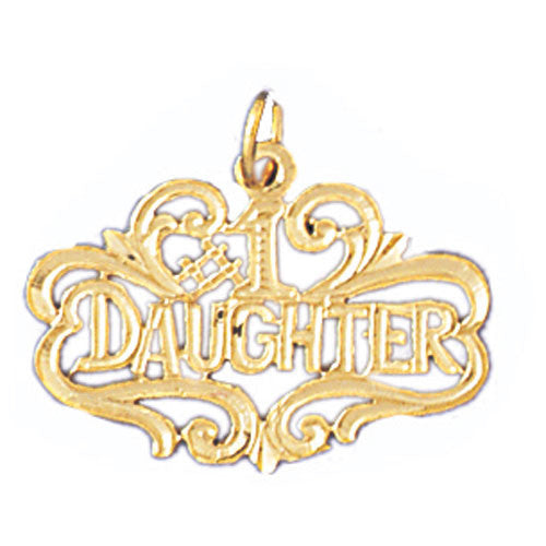 14K GOLD SAYING CHARM - #1 DAUGHTER #9922