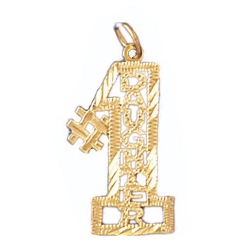 14K GOLD SAYING CHARM - #1 DAUGHTER #9923