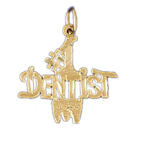 14K GOLD SAYING CHARM - #1 DENTIST #10719