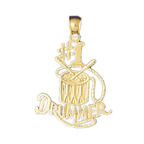 14K GOLD SAYING CHARM - #1 DRUMMER #10815