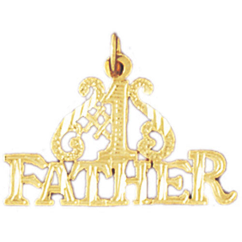 14K GOLD SAYING CHARM - #1 FATHER #9889