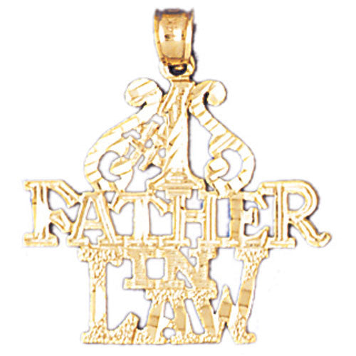 14K GOLD SAYING CHARM - #1 FATHER IN LAW #10481