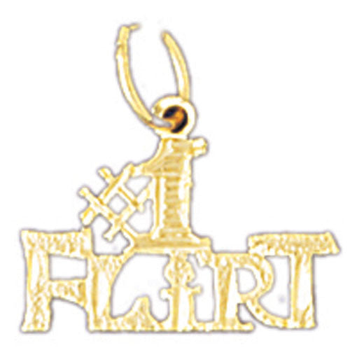 14K GOLD SAYING CHARM - #1 FLIRT #10576